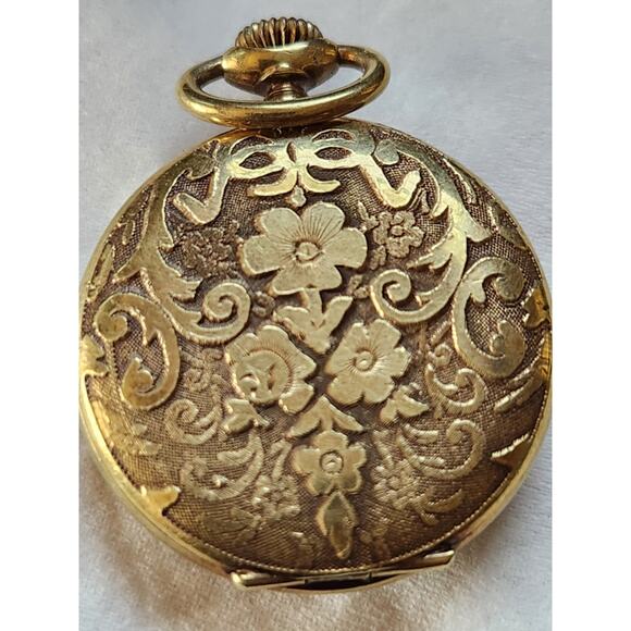 Vintage Arnex Manual Wind 10 Micron Gold Plated 30mm Pockety Watch RUNNING main image 6